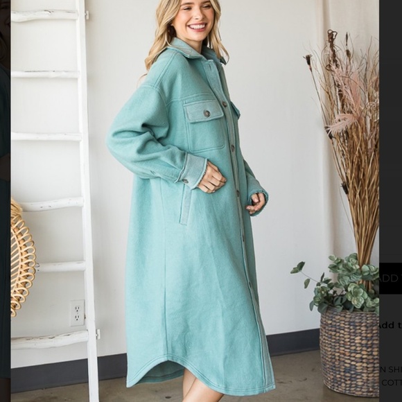 OLI & HALI “ May “ Oli and Hali Long Button Down Shirt Shacket with Pockets 22 - Picture 3 of 5